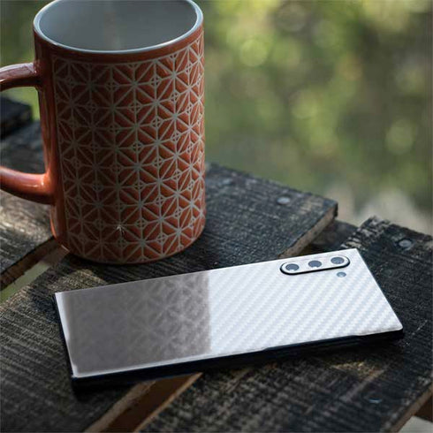 White Carbon Fiber Specialty Texture Material Galaxy Note 10 Skin